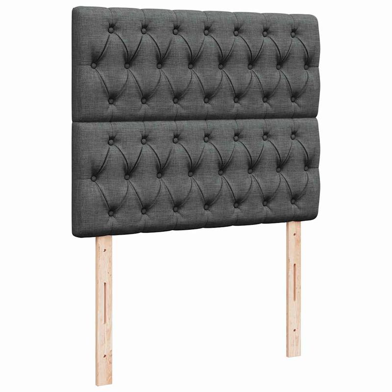 Casa si Gradina - Mobilier - Paturi si accesorii - Paturi - Cadru pat otoman cu saltea tesatura gri inchis 120x190 cm - Infinity.ro