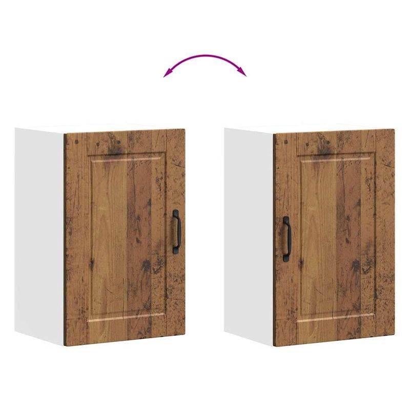 Casa si Gradina - Mobilier - Comode si corpuri - Corpuri bucatarie - Dulap de bucatarie "Porto" din lemn vechi, lemn prelucrat, model 1x dulap de perete (1 ușă), mărime 40x31x60 cm - Infinity.ro