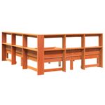 Casa si Gradina - Mobilier - Paturi si accesorii - Paturi - Pat cu biblioteca fara saltea maro 150x200 cm lemn masiv de pin - Infinity.ro