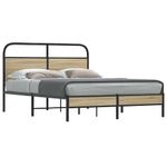 Casa si Gradina - Mobilier - Paturi si accesorii - Paturi - Cadru pat fara saltea stejar fumuriu 140x200 cm lemn prelucrat - Infinity.ro
