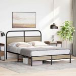 Casa si Gradina - Mobilier - Paturi si accesorii - Paturi - Cadru pat fara saltea stejar fumuriu 140x200 cm lemn prelucrat - Infinity.ro