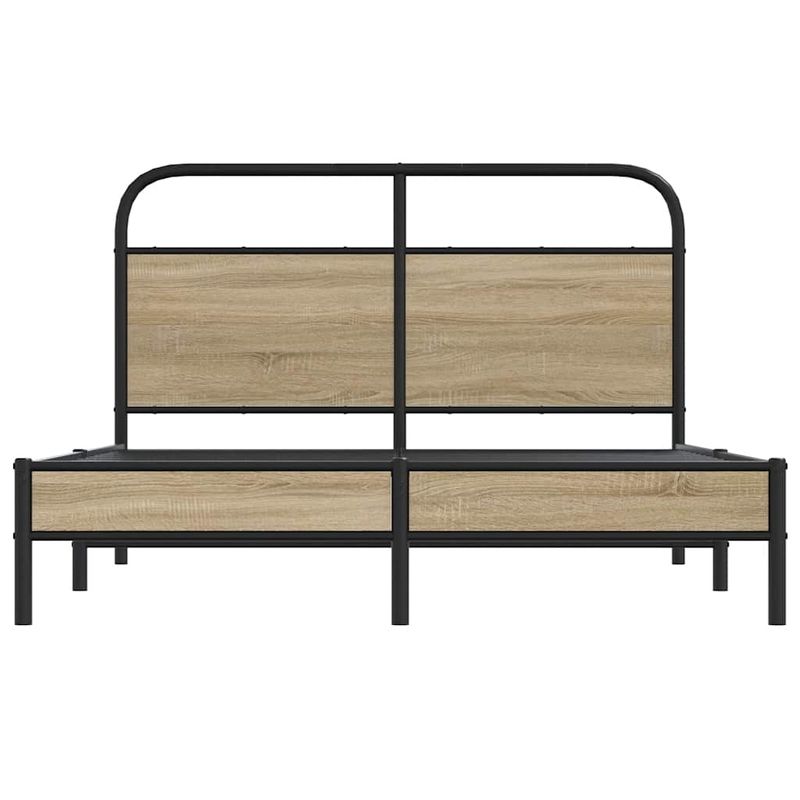 Casa si Gradina - Mobilier - Paturi si accesorii - Paturi - Cadru pat fara saltea stejar fumuriu 140x200 cm lemn prelucrat - Infinity.ro