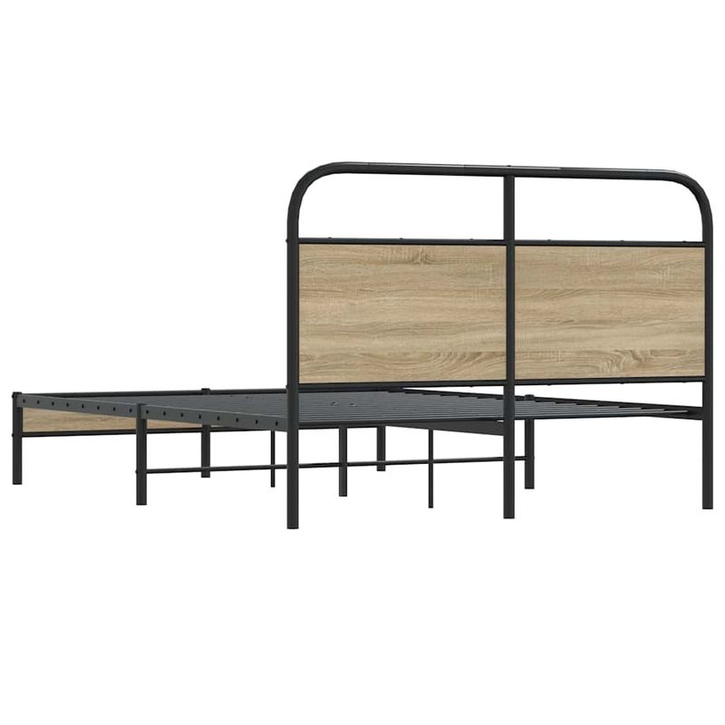Casa si Gradina - Mobilier - Paturi si accesorii - Paturi - Cadru pat fara saltea stejar fumuriu 140x200 cm lemn prelucrat - Infinity.ro