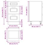 Casa si Gradina - Mobilier - Comode si corpuri - Corpuri bucatarie - Dulap de baza de bucatarie „Kalmar” din lemn prelucrat negru, model 1x dulap inferior (3 sertare), mărime 40x46x81.5 cm - Infinity.ro