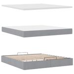 Casa si Gradina - Mobilier - Paturi si accesorii - Paturi - Cadru de pat otoman cu saltele tesatura gri deschis 200x200cm - Infinity.ro