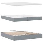 Casa si Gradina - Mobilier - Paturi si accesorii - Paturi - Cadru de pat otoman cu saltele tesatura gri deschis 200x200cm - Infinity.ro