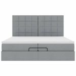 Casa si Gradina - Mobilier - Paturi si accesorii - Paturi - Cadru de pat otoman cu saltele tesatura gri deschis 200x200cm - Infinity.ro