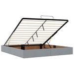 Casa si Gradina - Mobilier - Paturi si accesorii - Paturi - Cadru de pat otoman cu saltele tesatura gri deschis 200x200cm - Infinity.ro