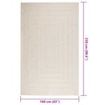 Casa si Gradina - Textile si covoare - Covoare - Covoare casa - Covor „ZIZUR” crem aspect iută pentru interior și exterior, model dreptunghiular, mărime 160x230 cm - Infinity.ro