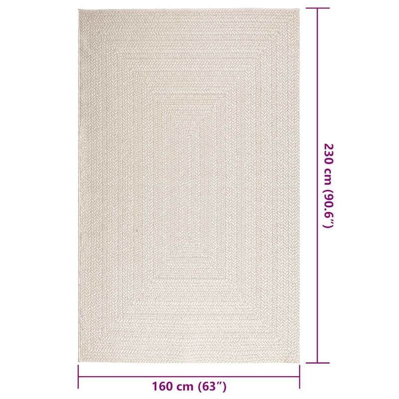 Casa si Gradina - Textile si covoare - Covoare - Covoare casa - Covor „ZIZUR” crem aspect iută pentru interior și exterior, model dreptunghiular, mărime 160x230 cm - Infinity.ro