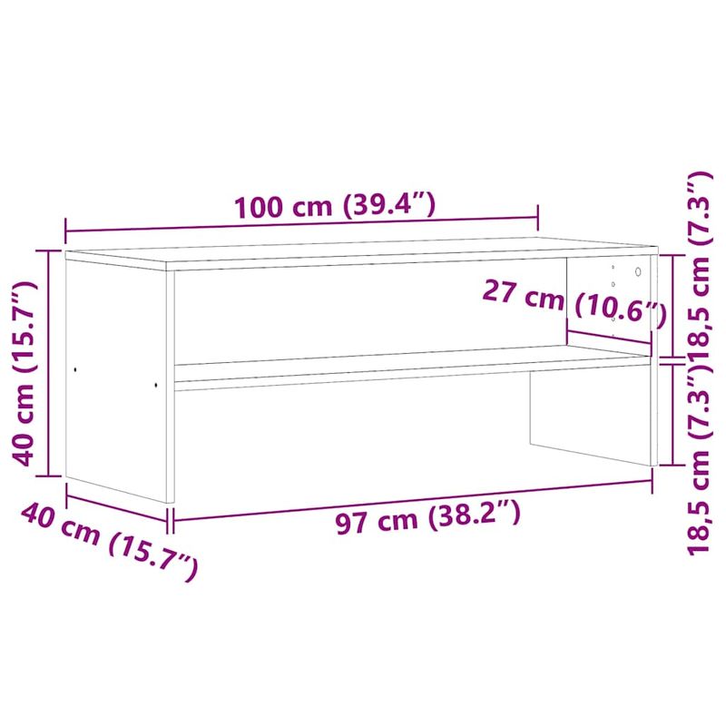 Casa si Gradina - Mobilier - Comode si corpuri - Comode - Comoda TV, Lemn vechi, 100x40x40 cm, PAL - Infinity.ro