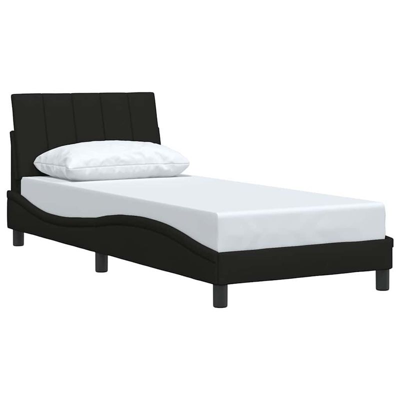 Casa si Gradina - Mobilier - Paturi si accesorii - Paturi - Cadru de pat fara saltea tesatura neagra 90x190 cm - Infinity.ro