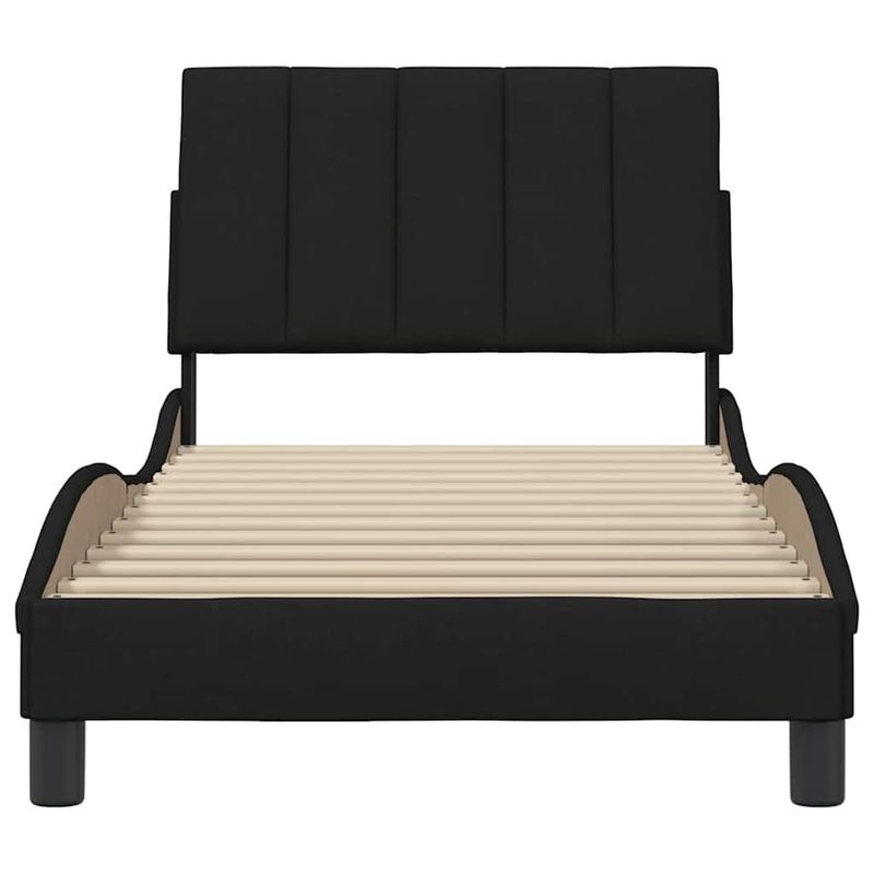 Casa si Gradina - Mobilier - Paturi si accesorii - Paturi - Cadru de pat fara saltea tesatura neagra 90x190 cm - Infinity.ro