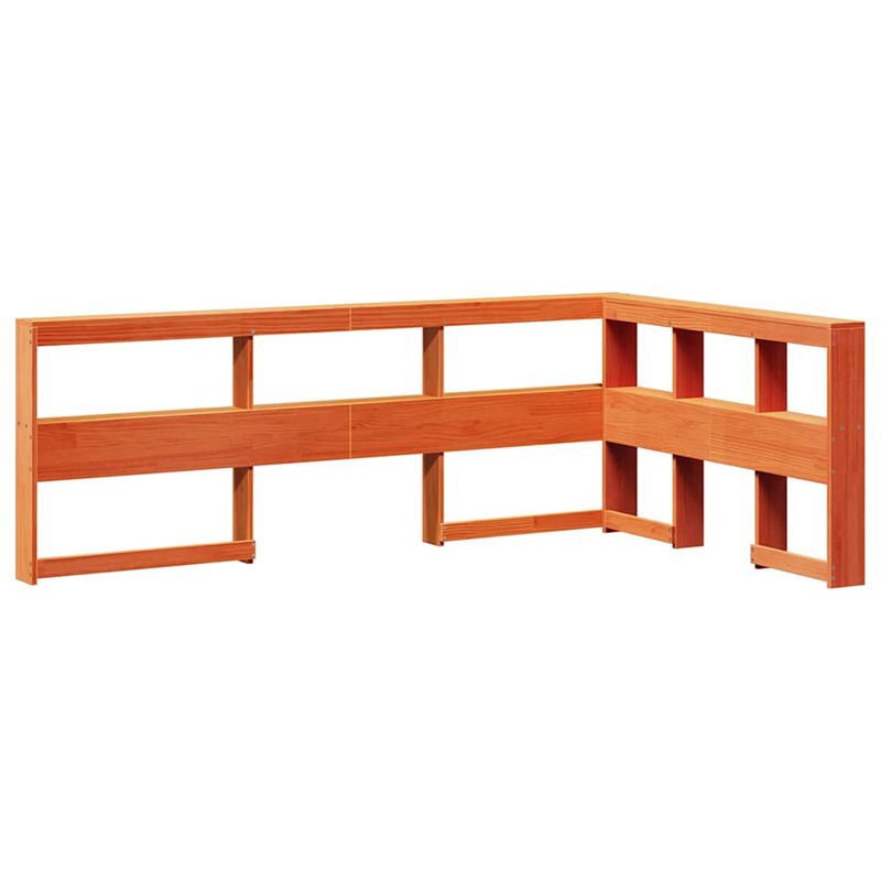 Casa si Gradina - Mobilier - Paturi si accesorii - Paturi - Pat cu biblioteca fara saltea, maro, 120x190 cm, lemn masiv pin - Infinity.ro