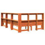 Casa si Gradina - Mobilier - Paturi si accesorii - Paturi - Pat cu biblioteca fara saltea, maro, 120x190 cm, lemn masiv pin - Infinity.ro