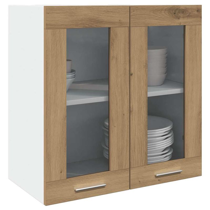 Casa si Gradina - Mobilier - Comode si corpuri - Corpuri bucatarie - Dulap de bucatarie cu usa din sticla Stejar Artisan 60x31x60 cm - Infinity.ro