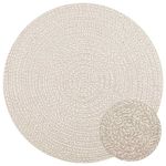 Casa si Gradina - Textile si covoare - Covoare - Covoare casa - Covor „ZIZUR” crem aspect iută pentru interior și exterior, model rotund, mărime diametru 120 cm - Infinity.ro