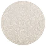Casa si Gradina - Textile si covoare - Covoare - Covoare casa - Covor „ZIZUR” crem aspect iută pentru interior și exterior, model rotund, mărime diametru 120 cm - Infinity.ro
