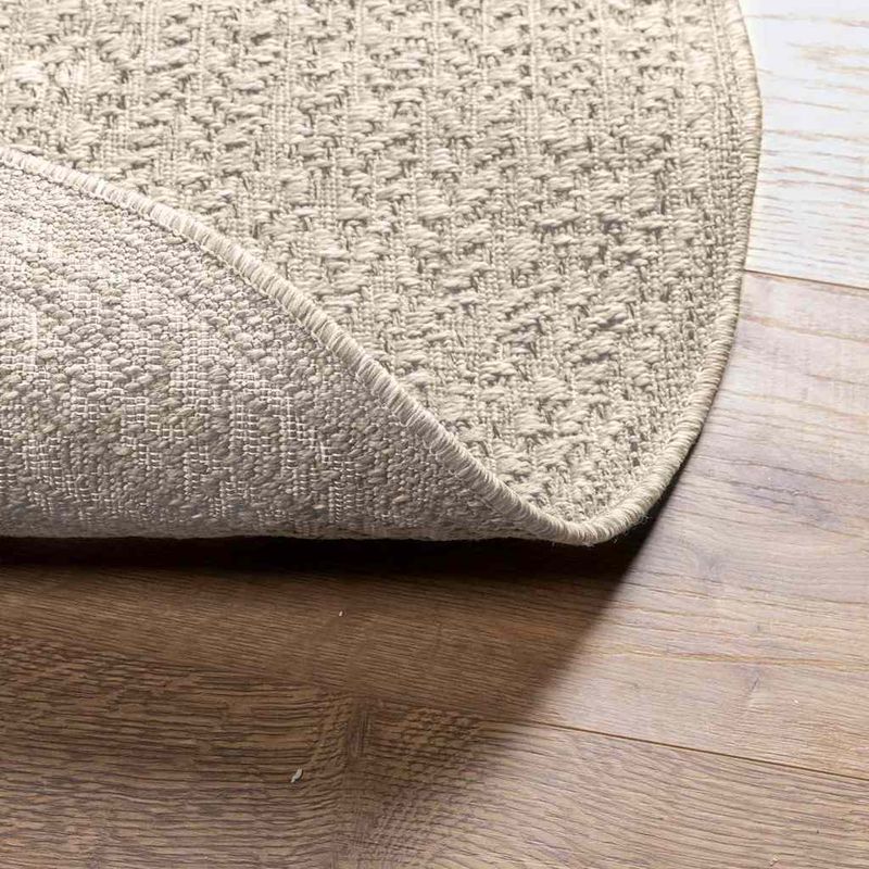 Casa si Gradina - Textile si covoare - Covoare - Covoare casa - Covor „ZIZUR” crem aspect iută pentru interior și exterior, model rotund, mărime diametru 120 cm - Infinity.ro