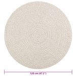 Casa si Gradina - Textile si covoare - Covoare - Covoare casa - Covor „ZIZUR” crem aspect iută pentru interior și exterior, model rotund, mărime diametru 120 cm - Infinity.ro