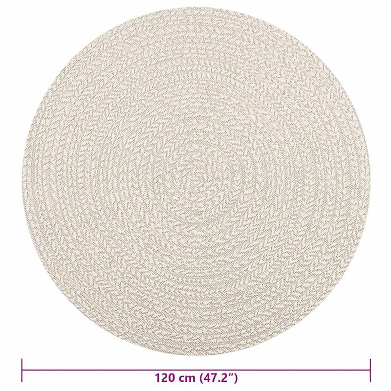 Casa si Gradina - Textile si covoare - Covoare - Covoare casa - Covor „ZIZUR” crem aspect iută pentru interior și exterior, model rotund, mărime diametru 120 cm - Infinity.ro