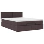 Casa si Gradina - Mobilier - Paturi si accesorii - Paturi - Cadru de pat otoman cu saltea tesatura maro inchis 140x200 cm - Infinity.ro