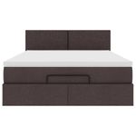 Casa si Gradina - Mobilier - Paturi si accesorii - Paturi - Cadru de pat otoman cu saltea tesatura maro inchis 140x200 cm - Infinity.ro