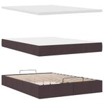 Casa si Gradina - Mobilier - Paturi si accesorii - Paturi - Cadru de pat otoman cu saltea tesatura maro inchis 140x200 cm - Infinity.ro