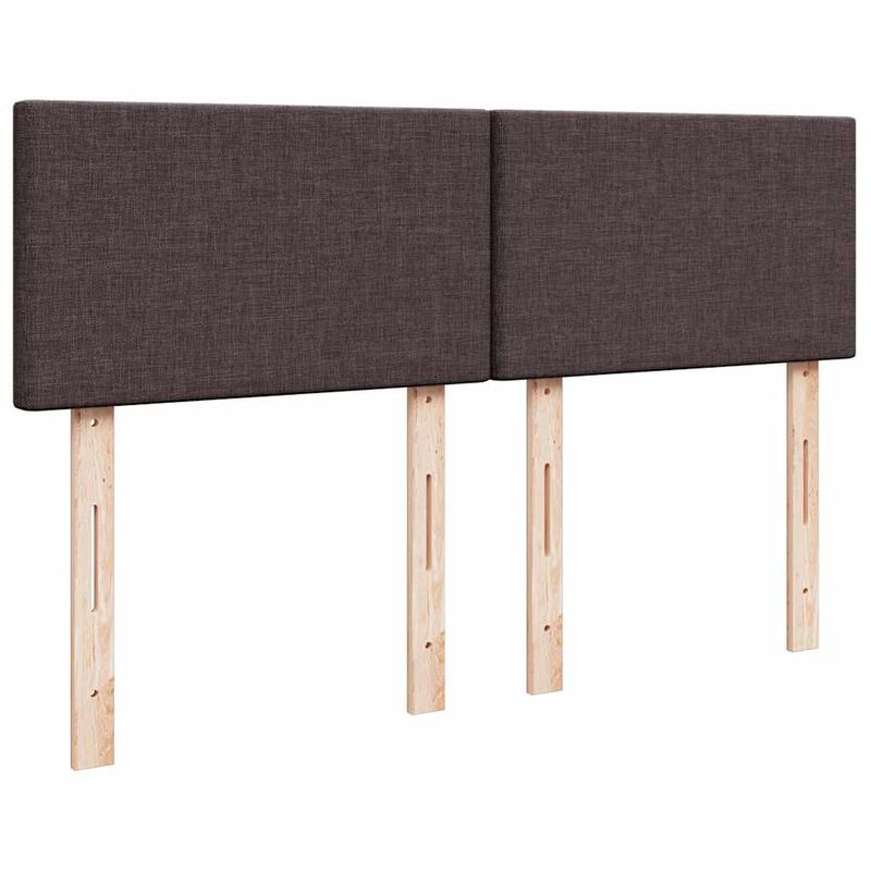 Casa si Gradina - Mobilier - Paturi si accesorii - Paturi - Cadru de pat otoman cu saltea tesatura maro inchis 140x200 cm - Infinity.ro