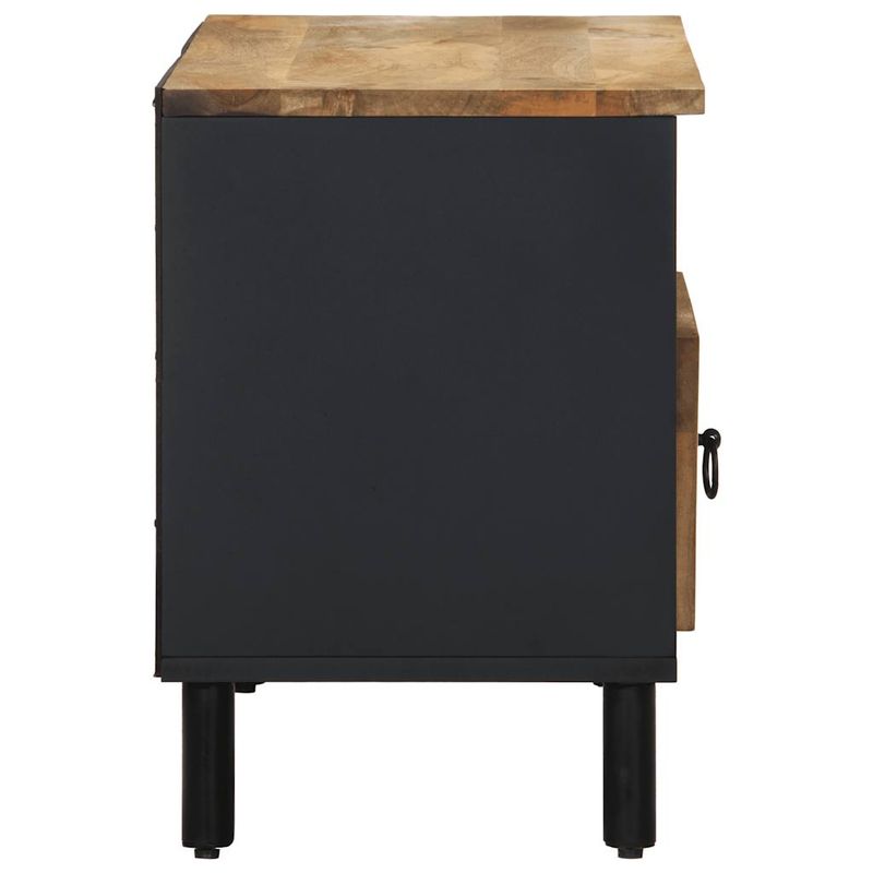 Casa si Gradina - Mobilier - Dulapuri si sifoniere - Dulapuri - Dulap TV, negru, 80x33,5x46 cm, lemn masiv de mango brut - Infinity.ro