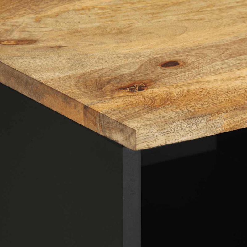 Casa si Gradina - Mobilier - Dulapuri si sifoniere - Dulapuri - Dulap TV, negru, 80x33,5x46 cm, lemn masiv de mango brut - Infinity.ro
