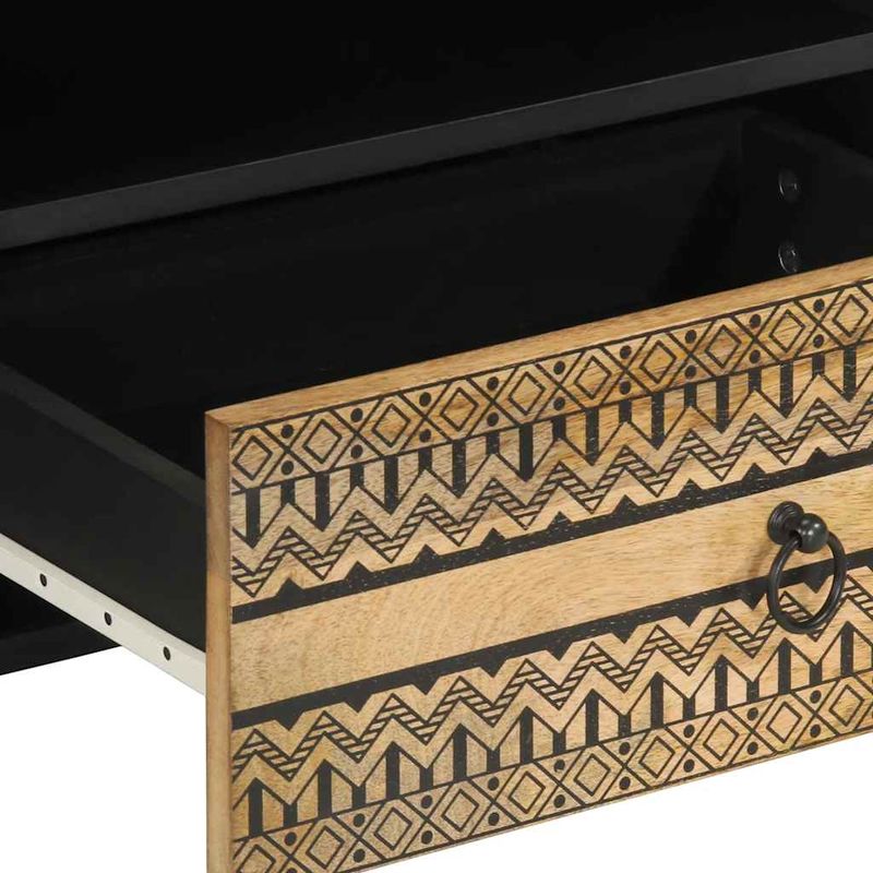 Casa si Gradina - Mobilier - Dulapuri si sifoniere - Dulapuri - Dulap TV, negru, 80x33,5x46 cm, lemn masiv de mango brut - Infinity.ro