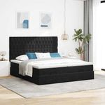 Casa si Gradina - Mobilier - Paturi si accesorii - Paturi - Cadru de pat otoman cu saltele, catifea neagra 160x200cm - Infinity.ro