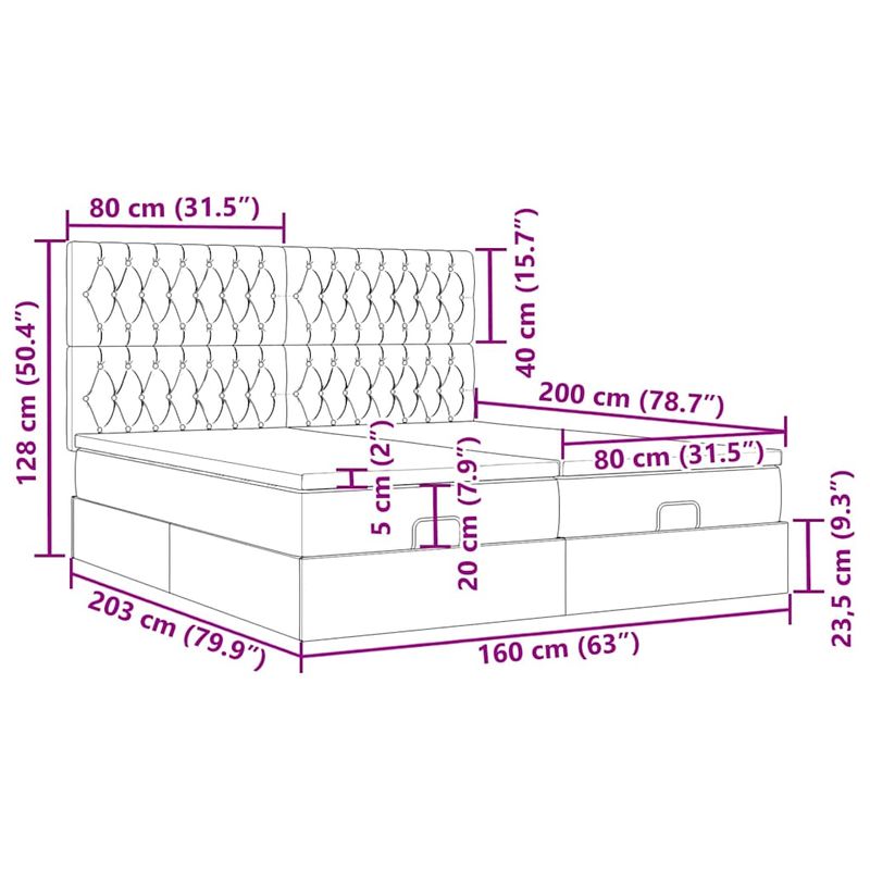 Casa si Gradina - Mobilier - Paturi si accesorii - Paturi - Cadru de pat otoman cu saltele, catifea neagra 160x200cm - Infinity.ro