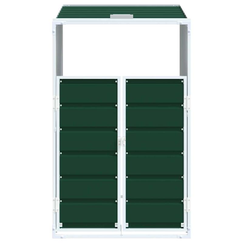 Casa si Gradina - Mobilier - Organizare si depozitare - Cosuri de gunoi - Depozitare cos gunoi cu roti, 1 cos, verde, 72x81x115 cm, otel - Infinity.ro
