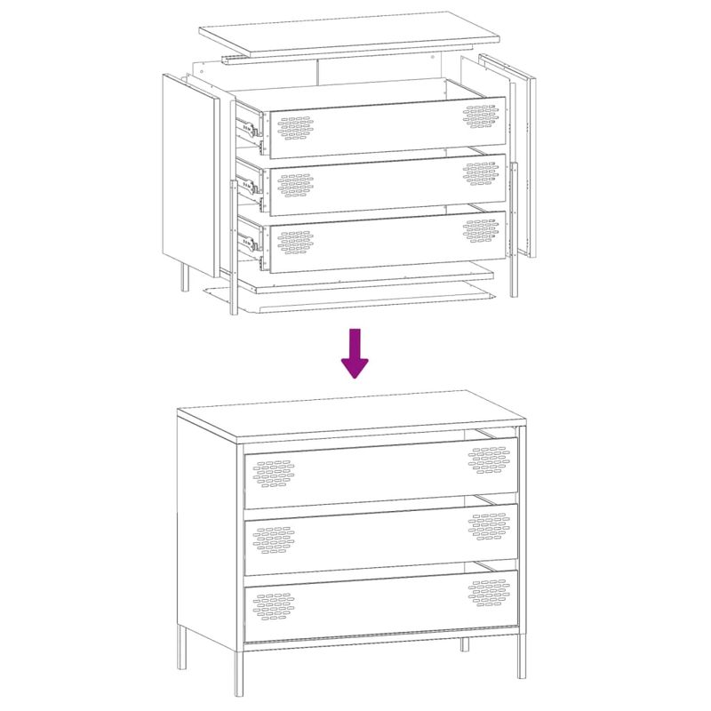 Casa si Gradina - Mobilier - Comode si corpuri - Comode - Dulap, antracit, 68x39x58,5 cm, otel laminat la rece - Infinity.ro