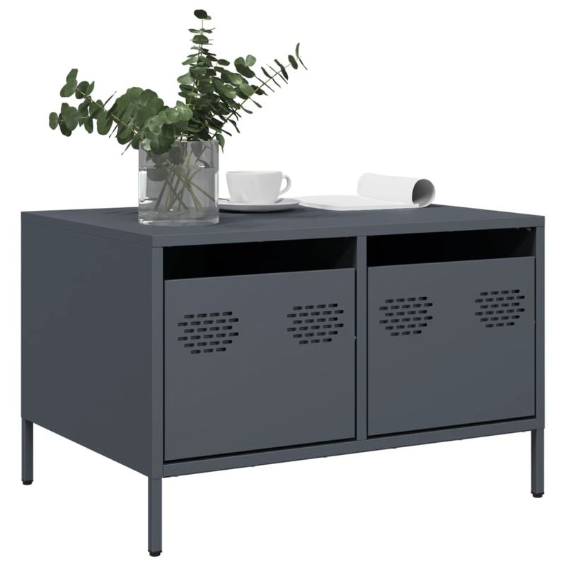 Casa si Gradina - Mobilier - Comode si corpuri - Comode - Dulap TV, antracit, 68x50x43,5 cm, otel laminat la rece - Infinity.ro