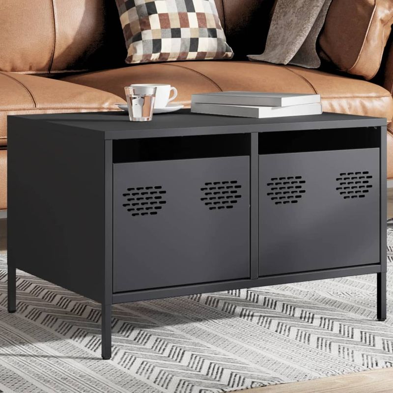 Casa si Gradina - Mobilier - Comode si corpuri - Comode - Dulap TV, antracit, 68x50x43,5 cm, otel laminat la rece - Infinity.ro