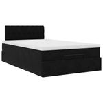 Casa si Gradina - Mobilier - Paturi si accesorii - Paturi - Cadru pat otoman cu saltea, catifea neagra 120x200 cm - Infinity.ro