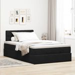 Casa si Gradina - Mobilier - Paturi si accesorii - Paturi - Cadru pat otoman cu saltea, catifea neagra 120x200 cm - Infinity.ro