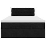 Casa si Gradina - Mobilier - Paturi si accesorii - Paturi - Cadru pat otoman cu saltea, catifea neagra 120x200 cm - Infinity.ro