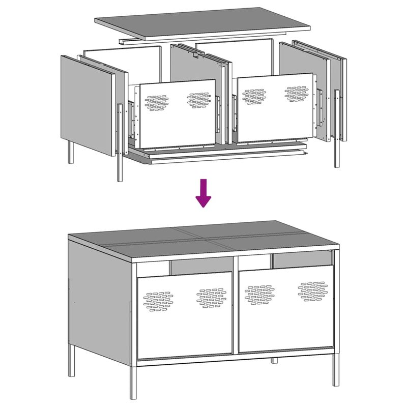Casa si Gradina - Mobilier - Comode si corpuri - Comode - Dulap TV, antracit, 68x50x43,5 cm, otel laminat la rece - Infinity.ro