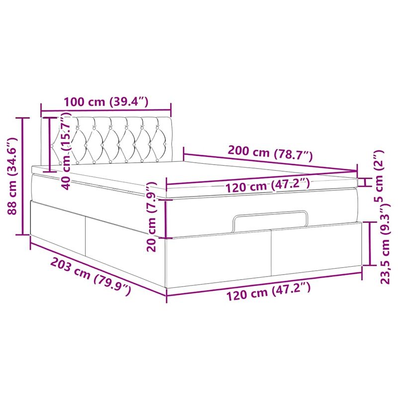 Casa si Gradina - Mobilier - Paturi si accesorii - Paturi - Cadru pat otoman cu saltea, catifea neagra 120x200 cm - Infinity.ro
