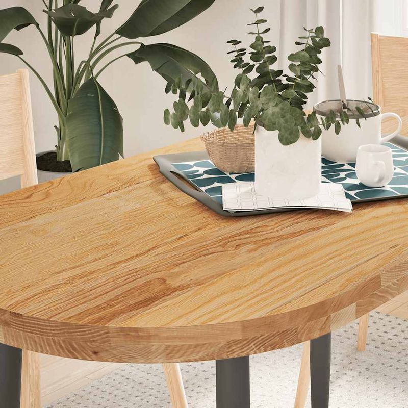 Casa si Gradina - Mobilier - Feronerie si accesorii mobila - Blat de masa maro deschis 120x60x4 cm lemn masiv de stejar oval - Infinity.ro