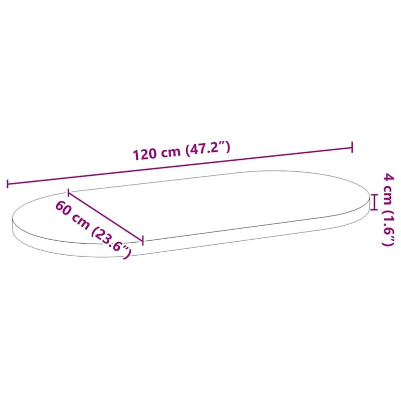 Casa si Gradina - Mobilier - Feronerie si accesorii mobila - Blat de masa maro deschis 120x60x4 cm lemn masiv de stejar oval - Infinity.ro