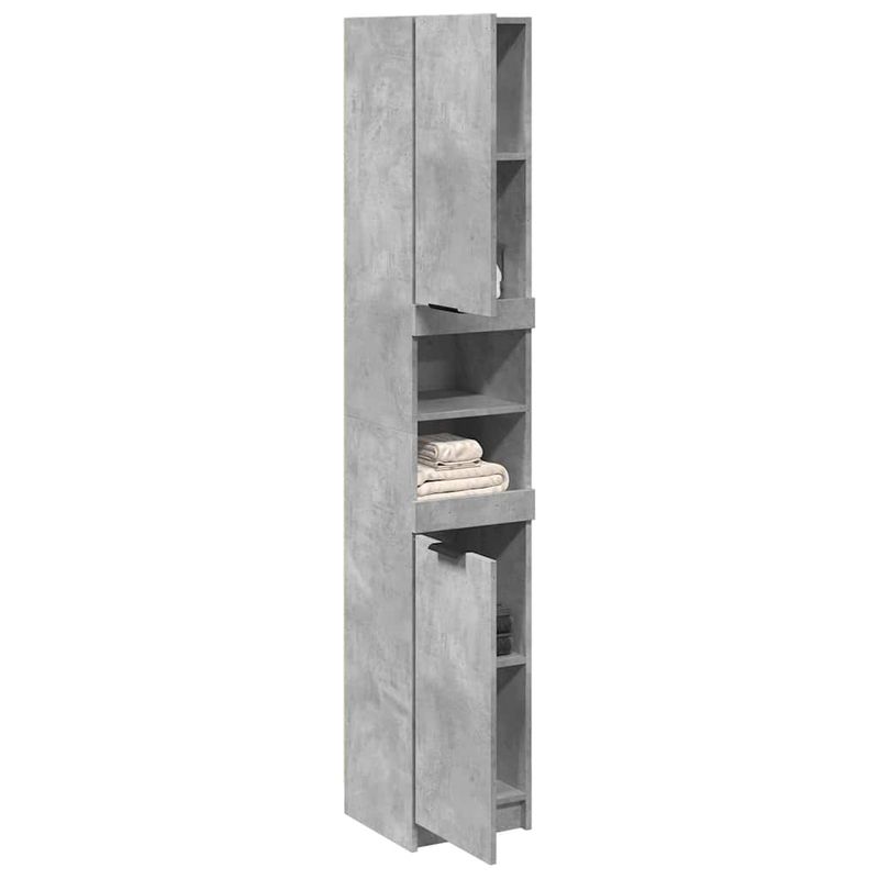 Casa si Gradina - Mobilier - Mobilier baie - Corpuri baie - Dulap de baie, gri beton, 32x34x188,5 cm, lemn compozit - Infinity.ro