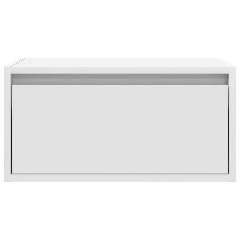 Casa si Gradina - Mobilier - Comode si corpuri - Noptiere - Noptiere montate pe perete cu lumini LED, 2 buc., alb - Infinity.ro