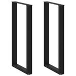 Casa si Gradina - Mobilier - Feronerie si accesorii mobila - Picioare pentru masuta de cafea in forma de U 2 buc Negru Otel - Infinity.ro