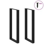 Casa si Gradina - Mobilier - Feronerie si accesorii mobila - Picioare pentru masuta de cafea in forma de U 2 buc Negru Otel - Infinity.ro