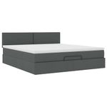 Casa si Gradina - Mobilier - Paturi si accesorii - Paturi - Cadru pat otoman cu saltea tesatura gri inchis 160x200 cm - Infinity.ro